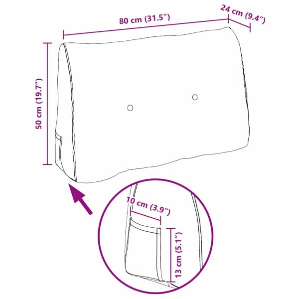 Възглавница за гръб Синьо 80 x 24 x 50 см текстил
