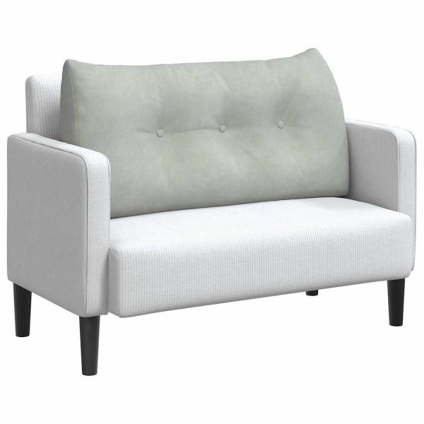 Възглавница за гръб Светлосиво 100 x 24 x 50 см Кадифе