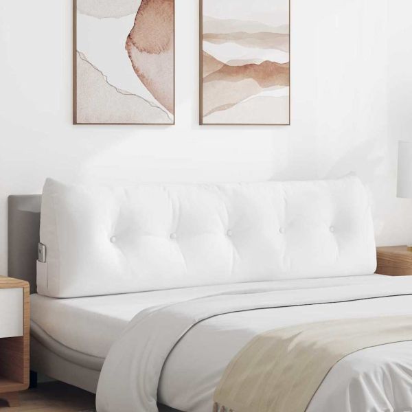 Възглавница за гръб Бяло 160 x 24 x 50 см текстил