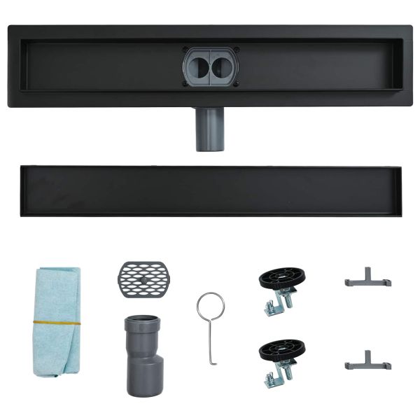 Душ канал 2-в-1 с 360° сифони Черно 50 cm