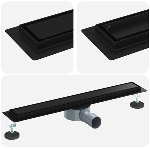 Душ канал 2-в-1 с 360° сифони Черно 60 cm