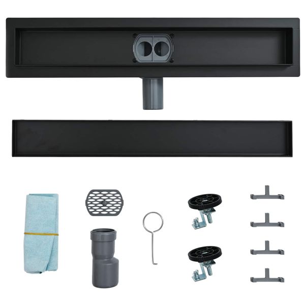 Душ канал 2-в-1 с 360° сифони Черно 80 cm