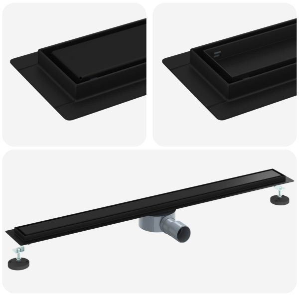 Душ канал 2-в-1 с 360° сифони Черно 90 cm