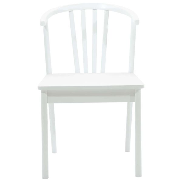 Трапезен стол 2 pcs Бяло Солиден каучуков материал