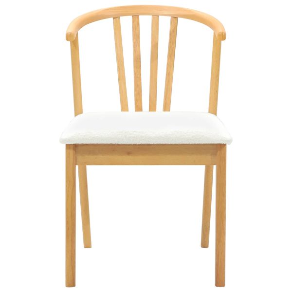 Трапезен стол 2 pcs Естествено и бяло Солиден каучуков материал