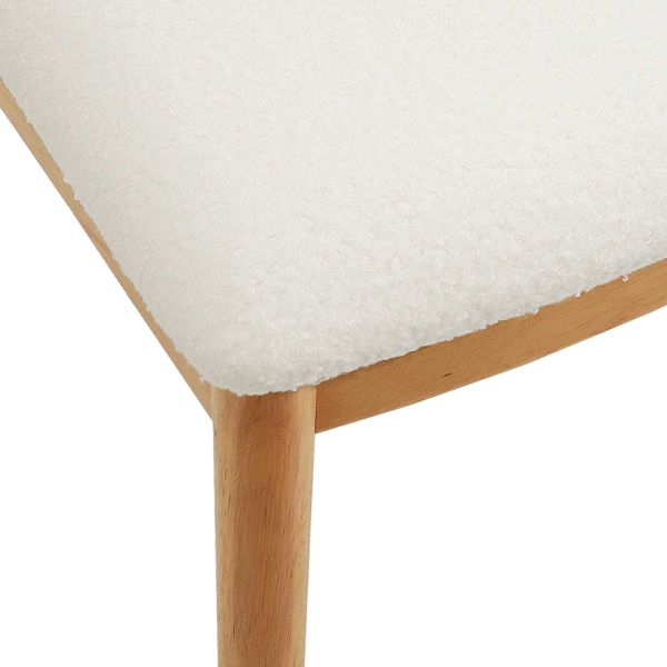 Трапезен стол 2 pcs Естествено и светло Солидно гумено дърво