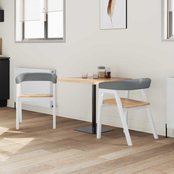 Обедени столове 2 pcs Бяло 54 x 57 x 73 см Солидно гумено дърво