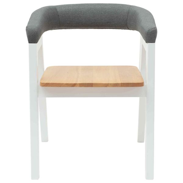 Обедени столове 2 pcs Бяло 54 x 57 x 73 см Солидно гумено дърво