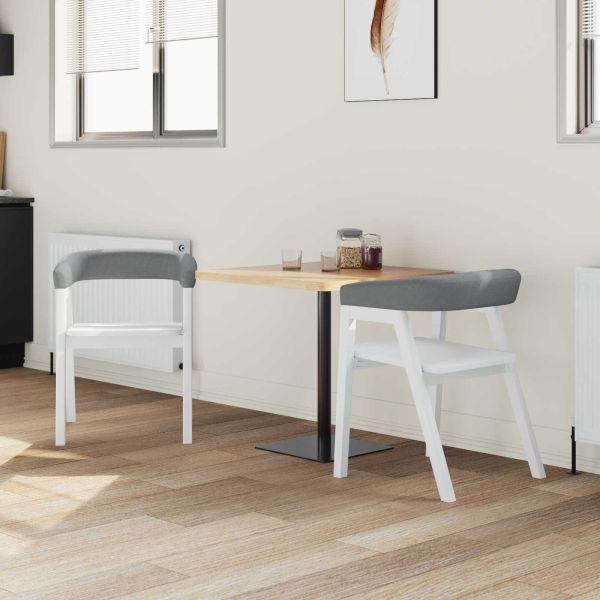 Обедени столове 2 pcs Бяло 54 x 57 x 73 см Солидно гумено дърво