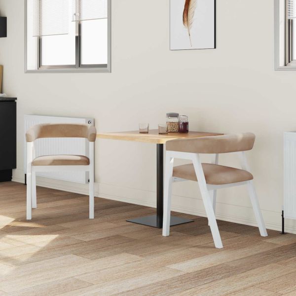 Обедени столове 2 pcs Бяло 54 x 57 x 73 см Солидно гумено дърво