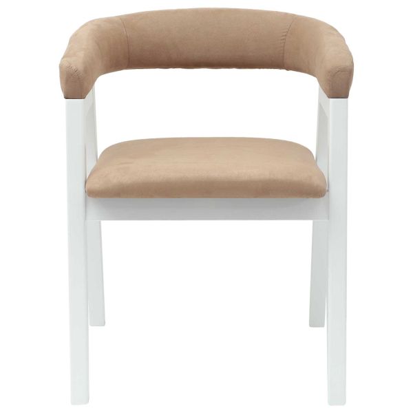 Обедени столове 2 pcs Бяло 54 x 57 x 73 см Солидно гумено дърво