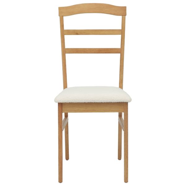 Трапезен стол 2 pcs Естествено и светло Солидно гумено дърво