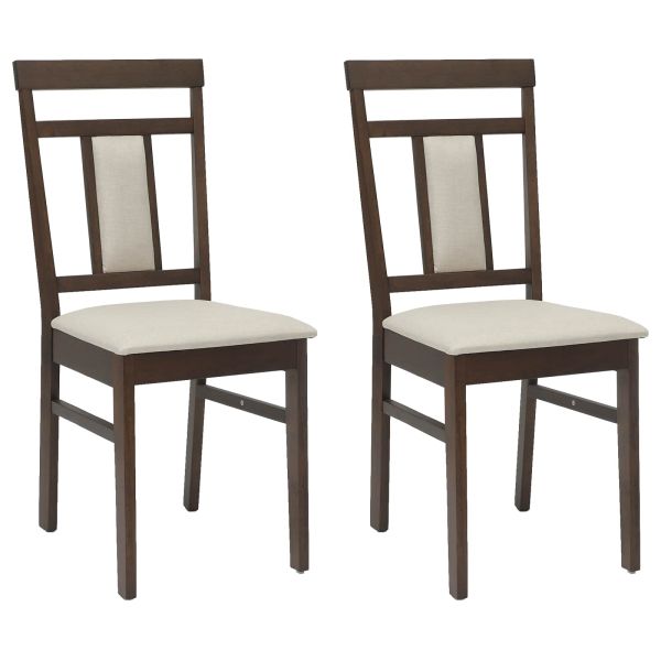 Трапезен стол 2 pcs Светло кафяво и светло Солидно гумено дърво