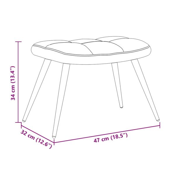 Релаксиращ стол с пуф 2 pcs Черно Кадифе