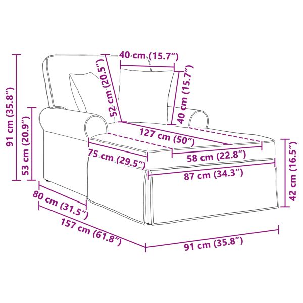 Шезлонг с пола Тъмен сив 91 x 157 x 91 см Ребрист плат