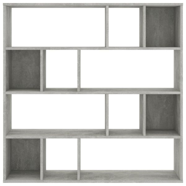 Разделител за стая, бетонно сив, 110x24x110 см, инженерно дърво