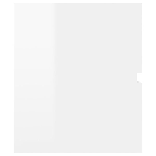 Долен шкаф за мивка, бял гланц, 100x38,5x45 см, инженерно дърво