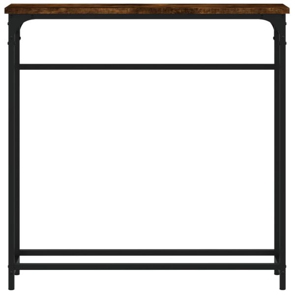 Конзолна маса, опушен дъб, 75x19,5x75 см, инженерно дърво