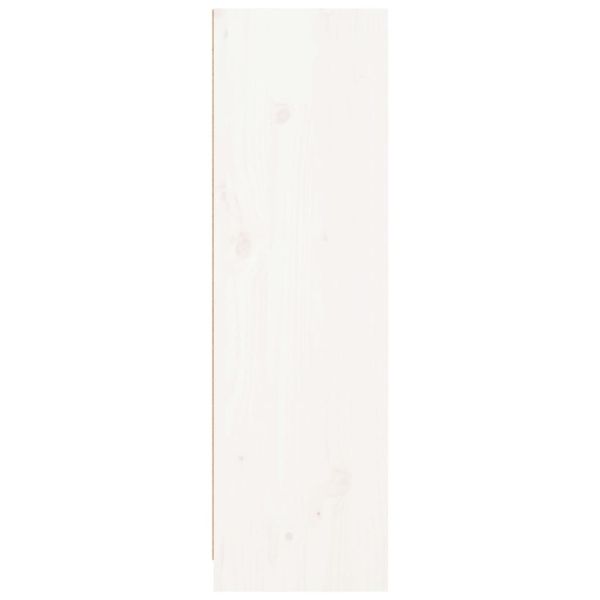 Библиотека, бяла, 70x33x110 см, борово дърво масив