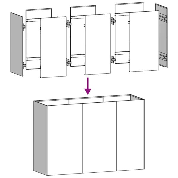 Кашпа, 120x40x80 см, неръждаема стомана