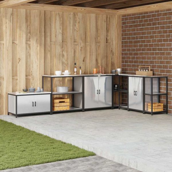 Съхранение в кухнята с рафт Сребрист 60 x 50 x 92 см Стомана