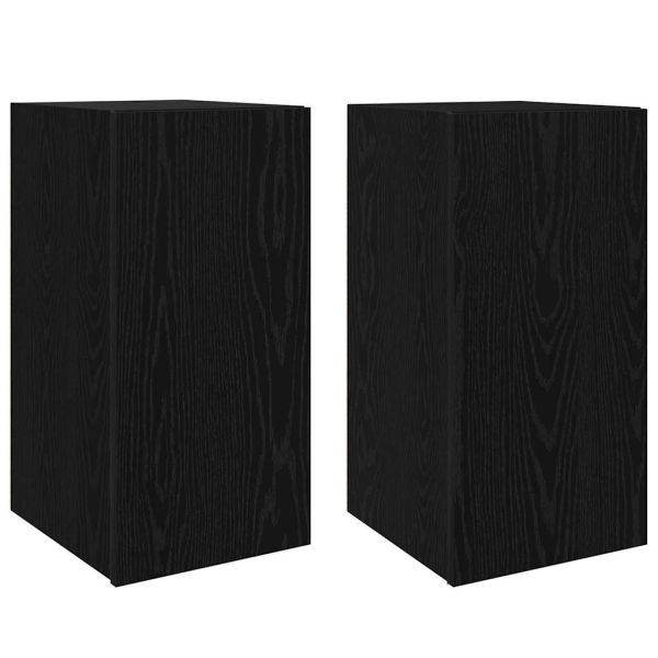 Стенен ТВ шкаф 2 pcs Черния дъб 30,5 x 30 x 60 см