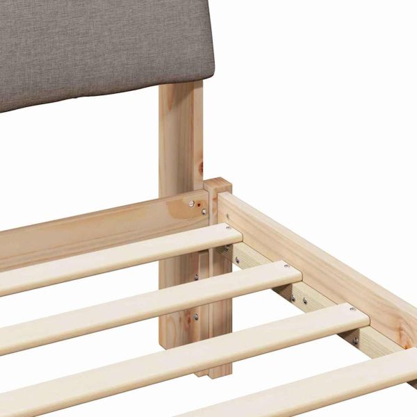 Рамка на леглото Кафяво и таупе 80 x 200 cm Борово дърво масив