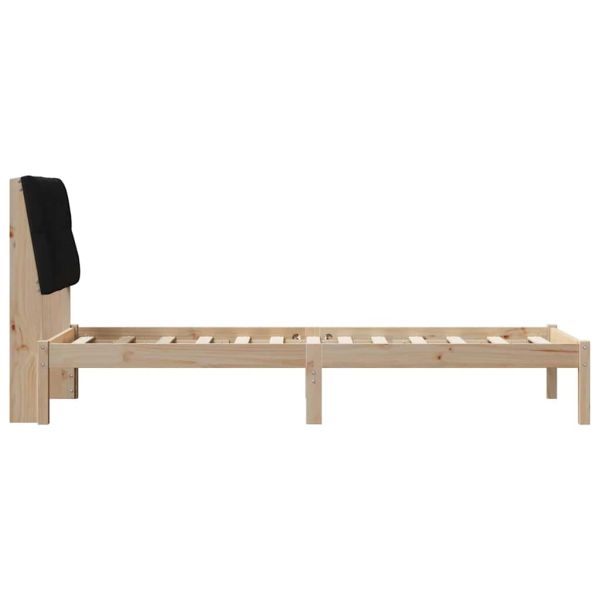 Леглова рамка с тапицирана гръбна част Кафяво 80 x 200 cm