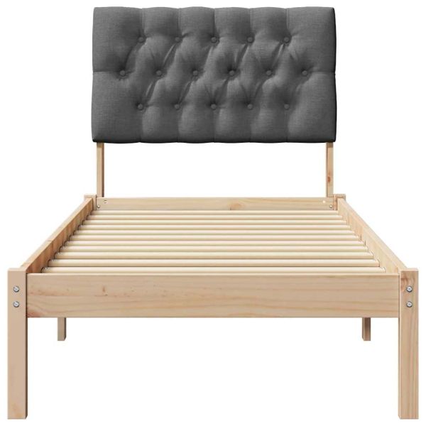 Леглова рамка с тапицирана гръбна част Кафяво 75 x 190 cm