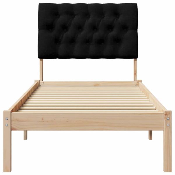 Леглова рамка с тапицирана гръбна част Кафяво 75 x 190 cm