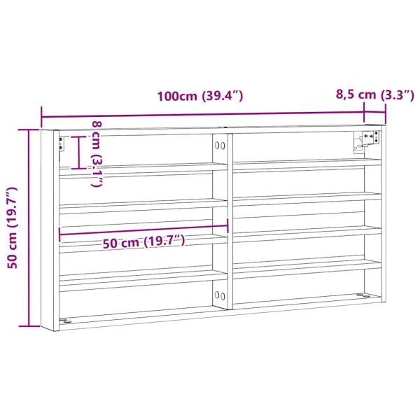 Витрина с рафт Дъб 100 x 8,5 x 50 cm Инженерно дърво