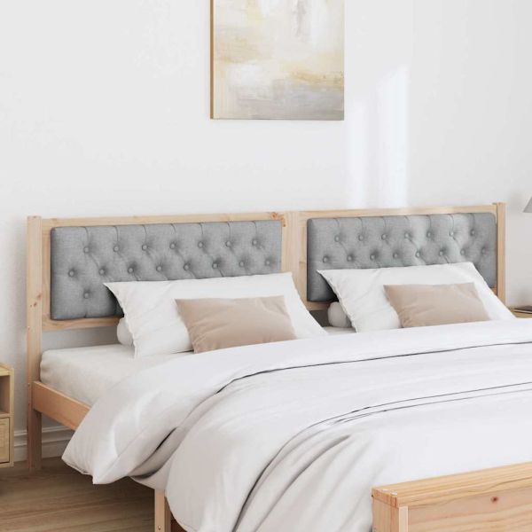 Облегалка за глава Кафяв и светло сив 200 cm Борово дърво масив