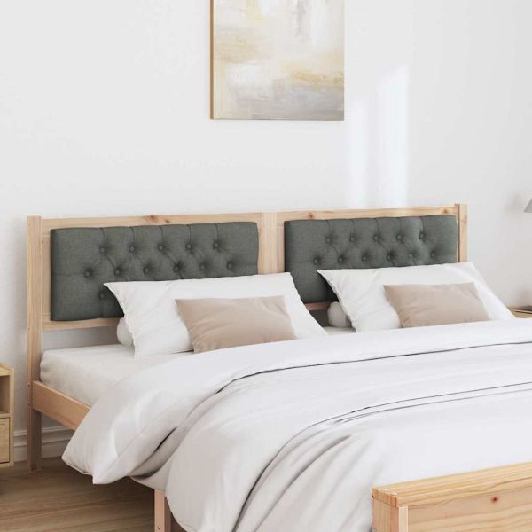 Облегалка за глава кафяво и тъмносиво 160 cm Борово дърво масив