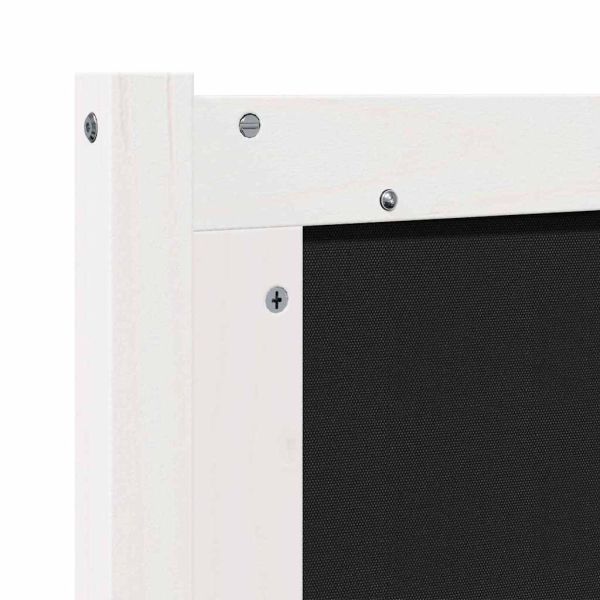 Облегалка за глава Бял и светлосив 135 cm Борово дърво масив