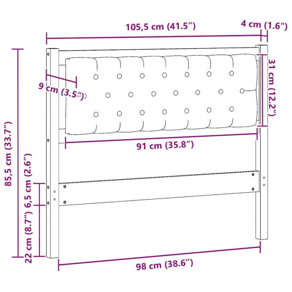 Облегалка за глава Кафяво и таупе 100 cm Борово дърво масив
