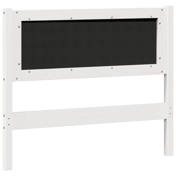 Облегалка за глава Бял и светлосив 100 cm Борово дърво масив