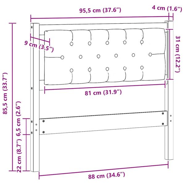 Облегалка за глава Друг Кафяво и таупе 90 cm Борово дърво масив