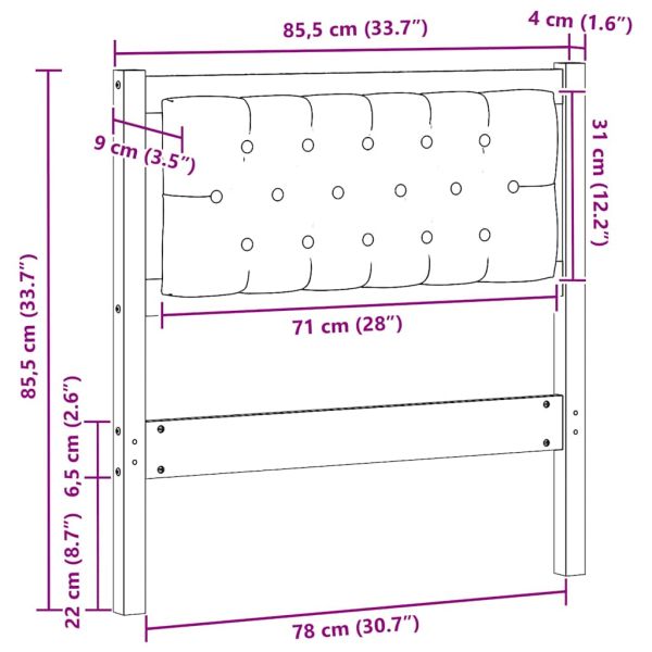 Облегалка за глава Кафяв и светло сив 80 cm Борово дърво масив