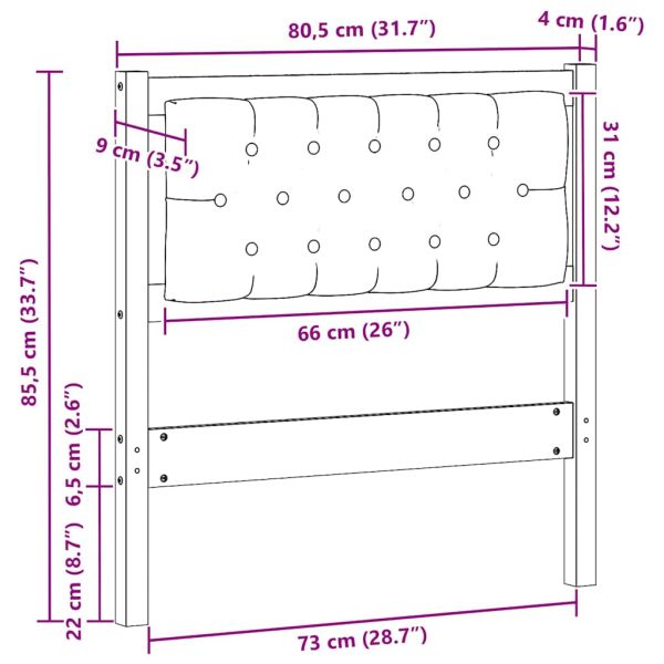 Облегалка за глава Друг Кафяв и черен 75 cm Борово дърво масив