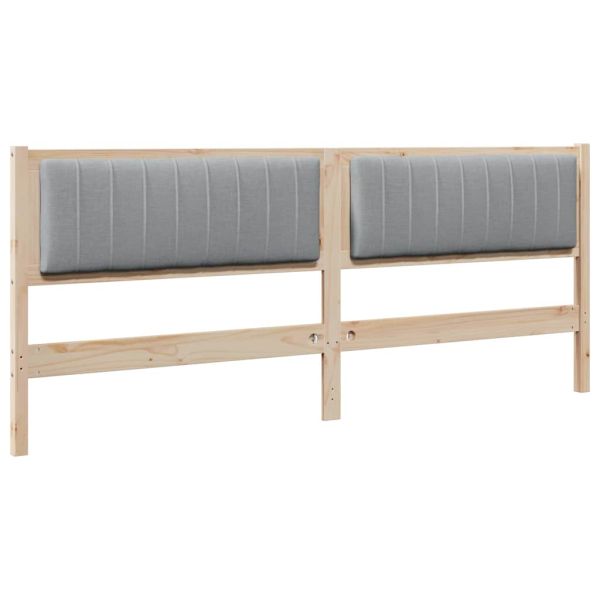 Тапицирана табла с таблото Кафяво 200 cm Солидно борово дърво