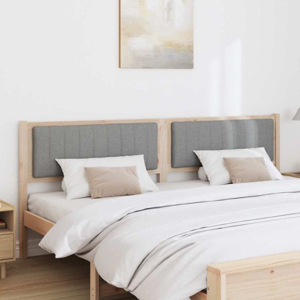 Тапицирана табла с таблото Кафяво 200 cm Солидно борово дърво