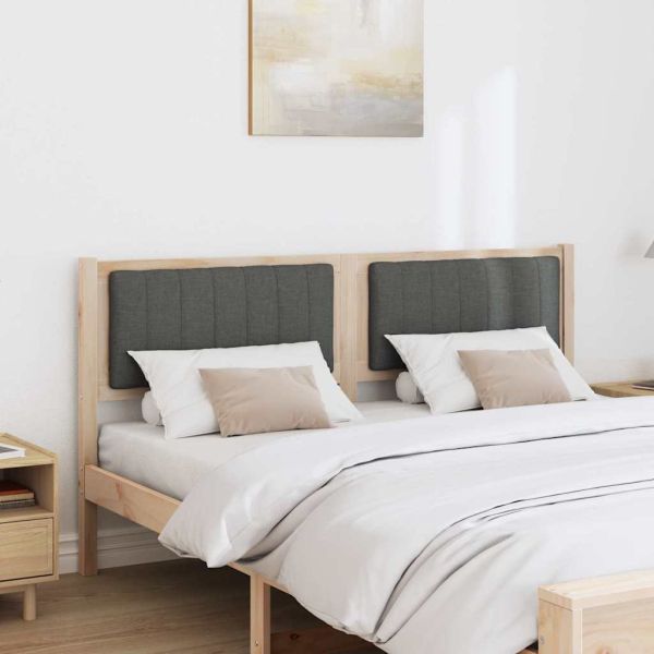 Тапицирана табла с таблото Кафяво 160 cm Солидно борово дърво