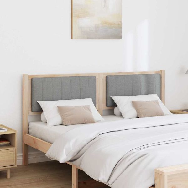 Тапицирана табла с таблото Кафяво 150 cm Солидно борово дърво