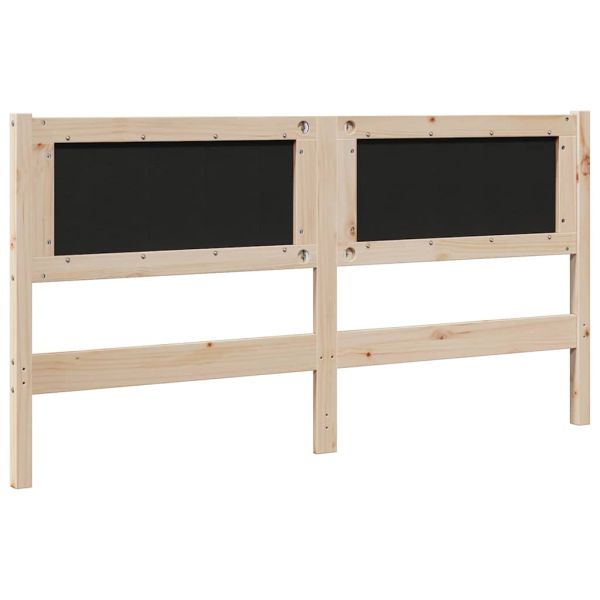 Тапицирана табла с таблото Кафяво 150 cm Солидно борово дърво