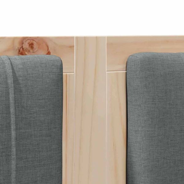 Тапицирана табла с таблото Кафяво 150 cm Солидно борово дърво