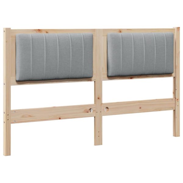 Тапицирана табла с таблото Кафяво 140 cm Солидно борово дърво