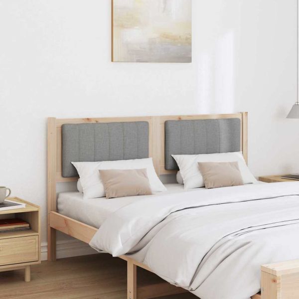 Тапицирана табла с таблото Кафяво 140 cm Солидно борово дърво