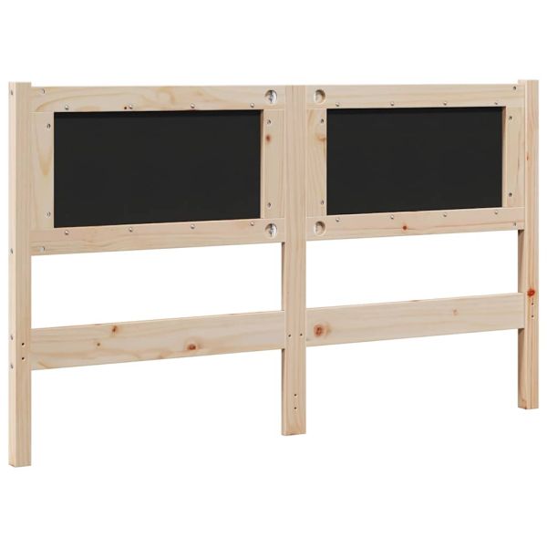 Тапицирана табла с таблото Кафяво 140 cm Солидно борово дърво