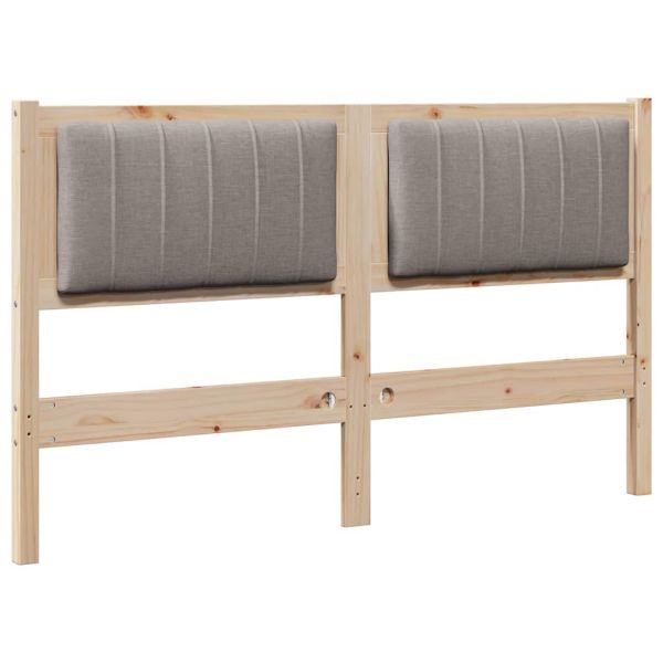 Тапицирана табла с таблото Кафяво 140 cm Солидно борово дърво