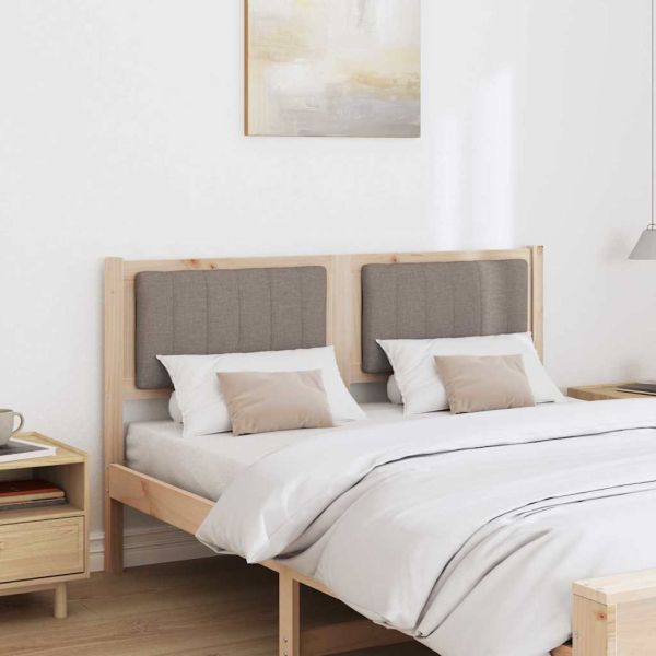 Тапицирана табла с таблото Кафяво 135 cm Солидно борово дърво